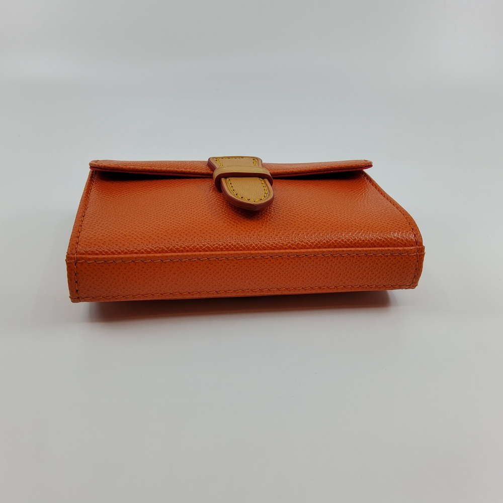 Dooney & Bourke Orange Leather Wallet with Tan Tab - Picture 4 of 12